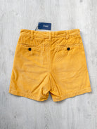 Drake's Fatigue Mustard Yellow Cotton Corduroy Needlecord Shorts - House Of Huntington