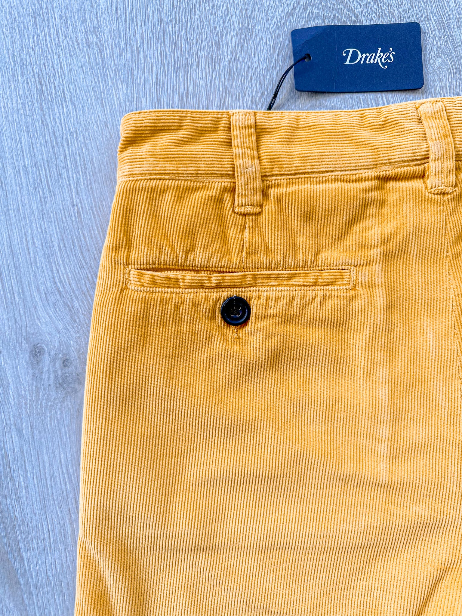 Drake's Fatigue Mustard Yellow Cotton Corduroy Needlecord Shorts - House Of Huntington