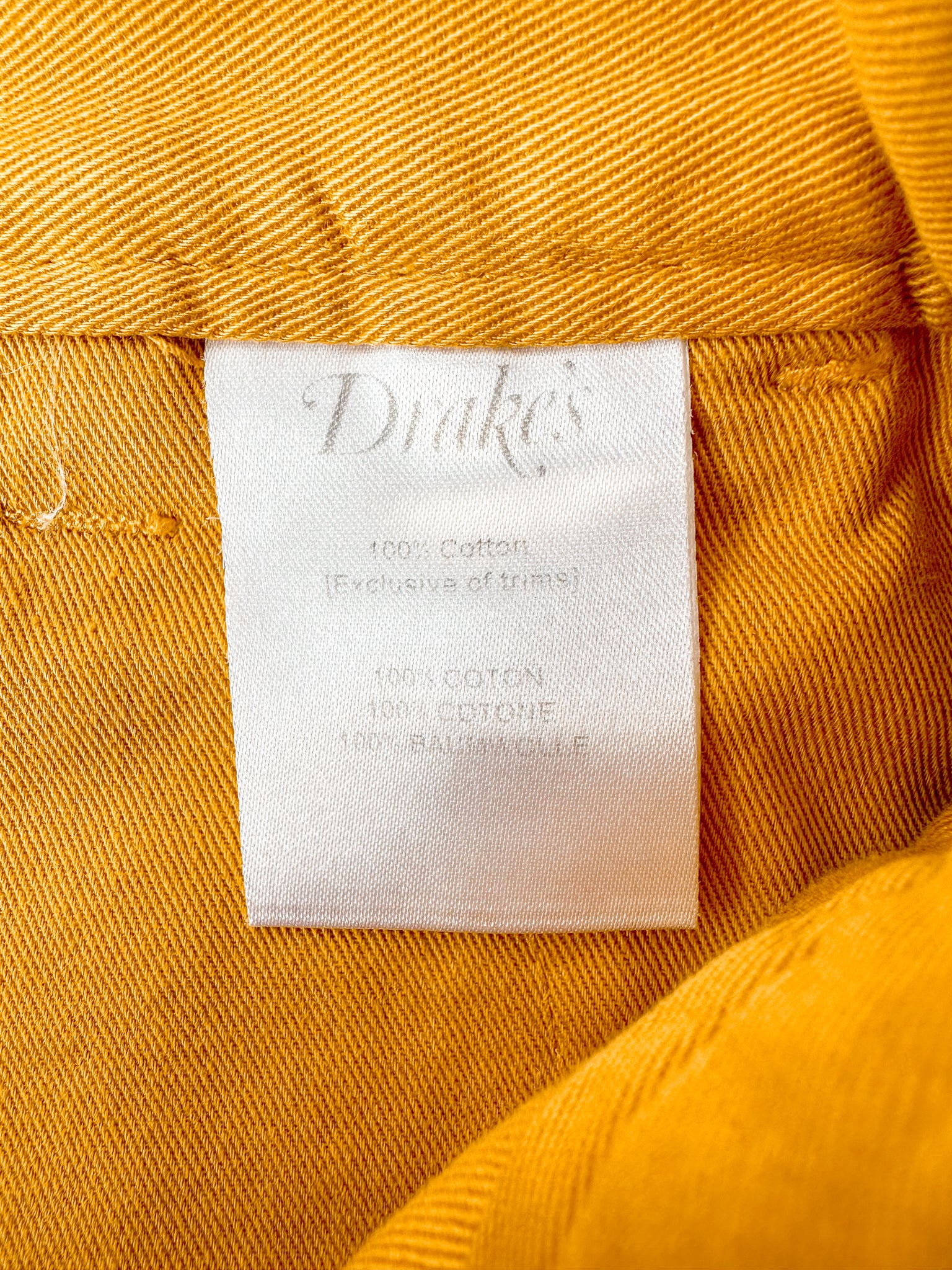 Drake's Fatigue Mustard Yellow Cotton Corduroy Needlecord Shorts - House Of Huntington