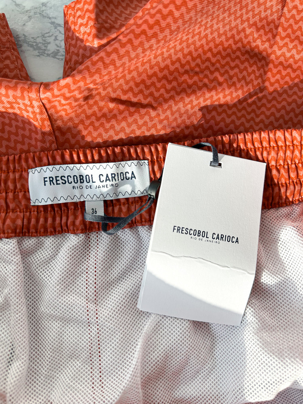 Frescobal Carioca Classic Underwater Copacabana Terracota Swim Shorts