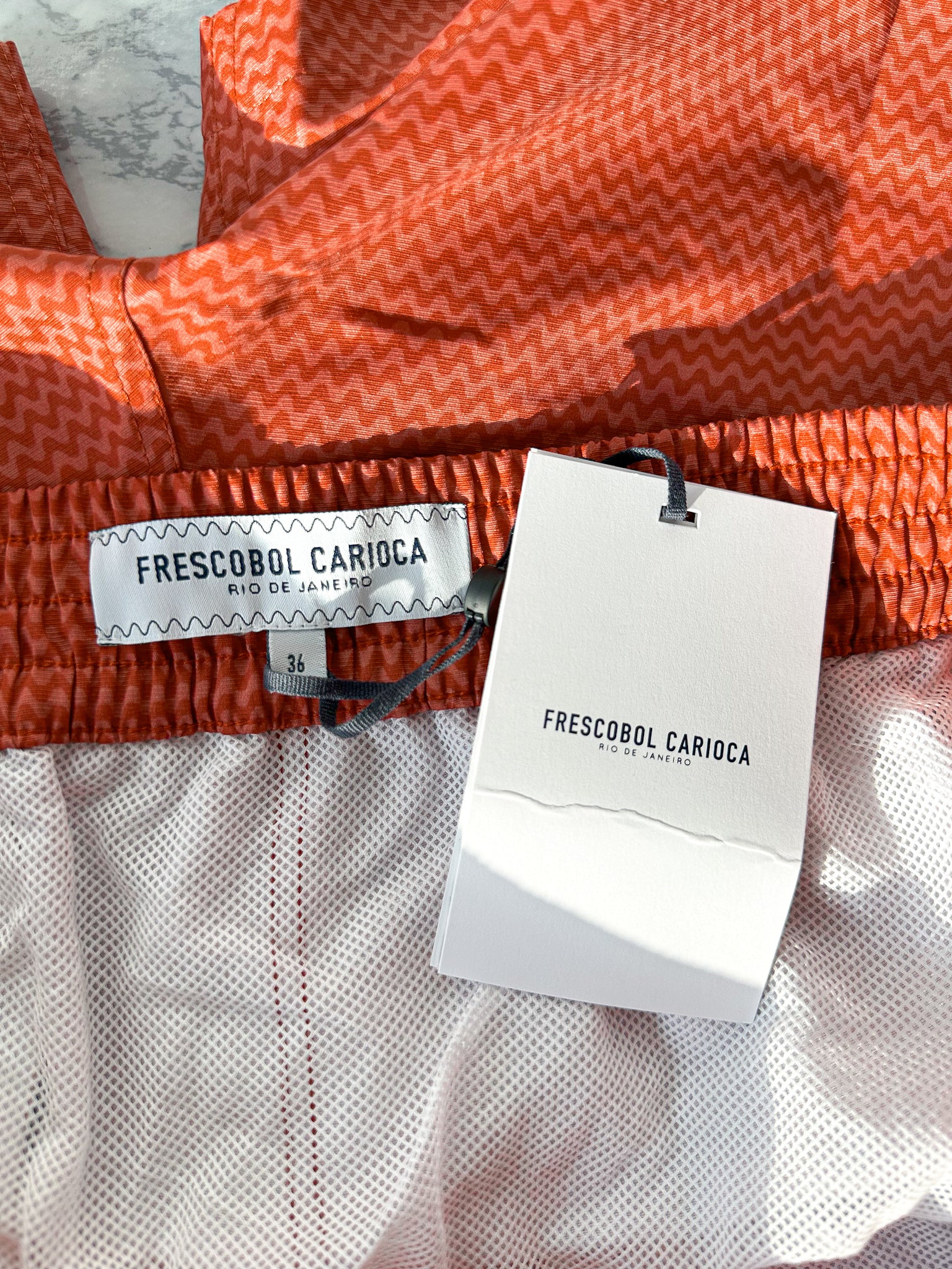 Frescobal Carioca Classic Underwater Copacabana Terracota Swim Shorts