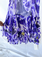 Rat and Boa Lucille Blue Iris Orchid Ruffle Maxi Dress