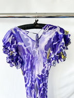 Rat and Boa Lucille Blue Iris Orchid Ruffle Maxi Dress