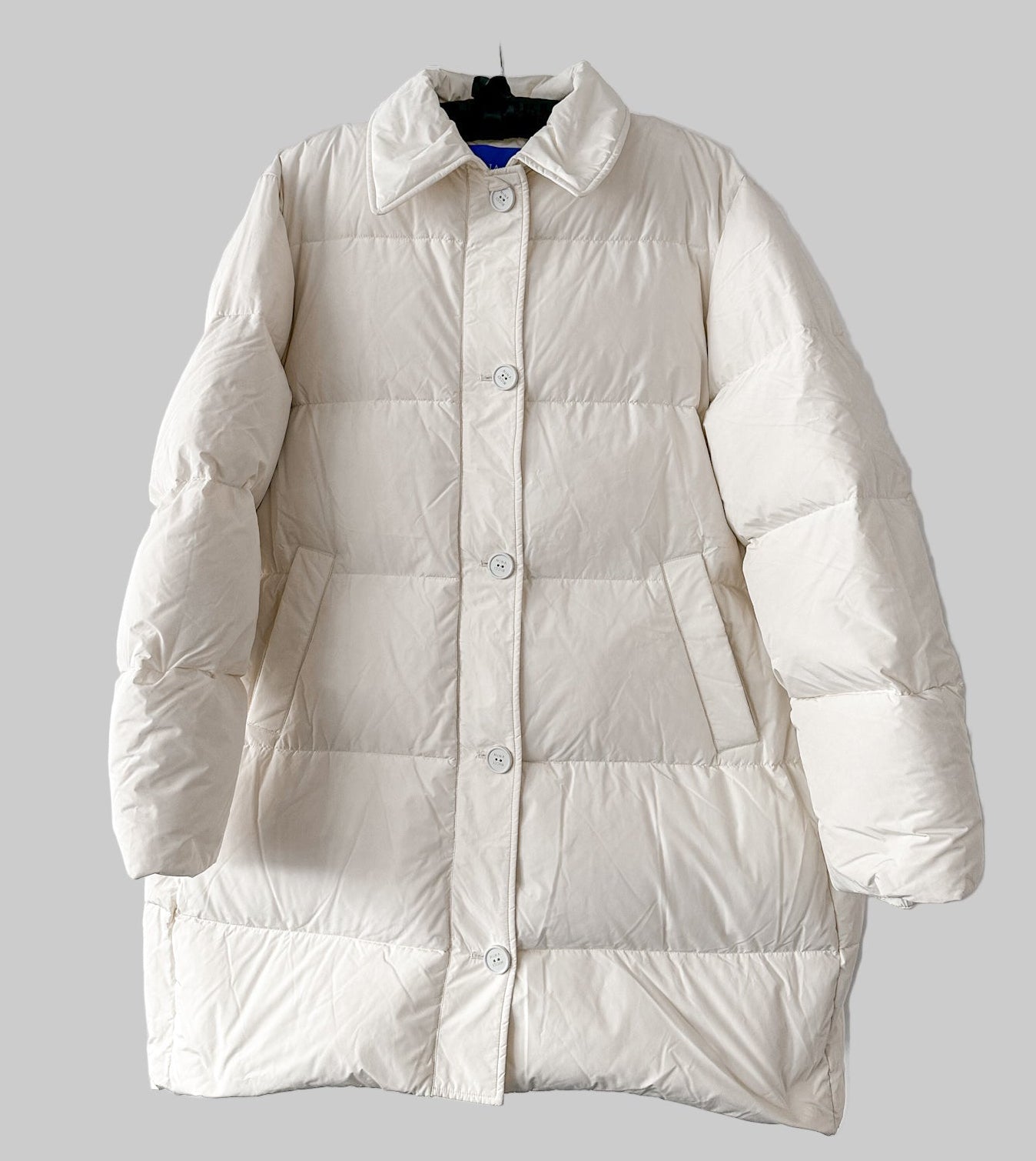 Nina Ricci White Duck Down Puffer Padded Logo Oversized Coat