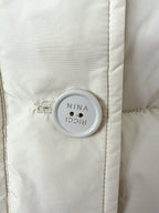 Nina Ricci White Duck Down Puffer Padded Logo Oversized Coat