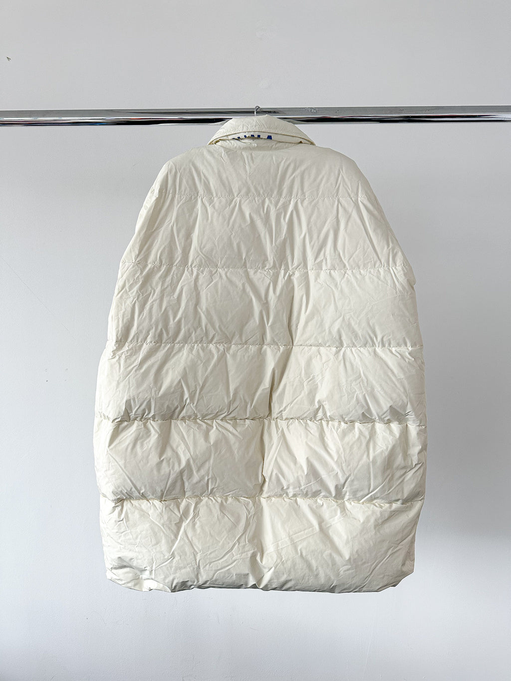Nina Ricci White Duck Down Puffer Padded Logo Oversized Coat