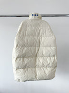 Nina Ricci White Duck Down Puffer Padded Logo Oversized Coat