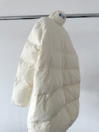 Nina Ricci White Duck Down Puffer Padded Logo Oversized Coat