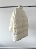 Nina Ricci White Duck Down Puffer Padded Logo Oversized Coat
