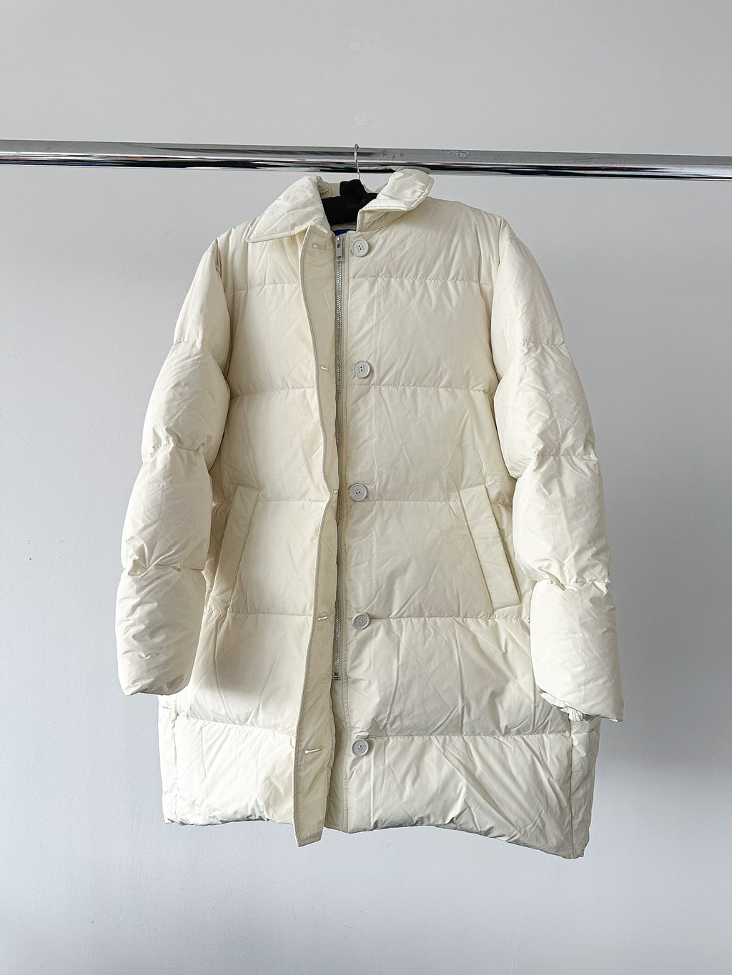 Nina Ricci White Duck Down Puffer Padded Logo Oversized Coat