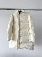 Nina Ricci White Duck Down Puffer Padded Logo Oversized Coat