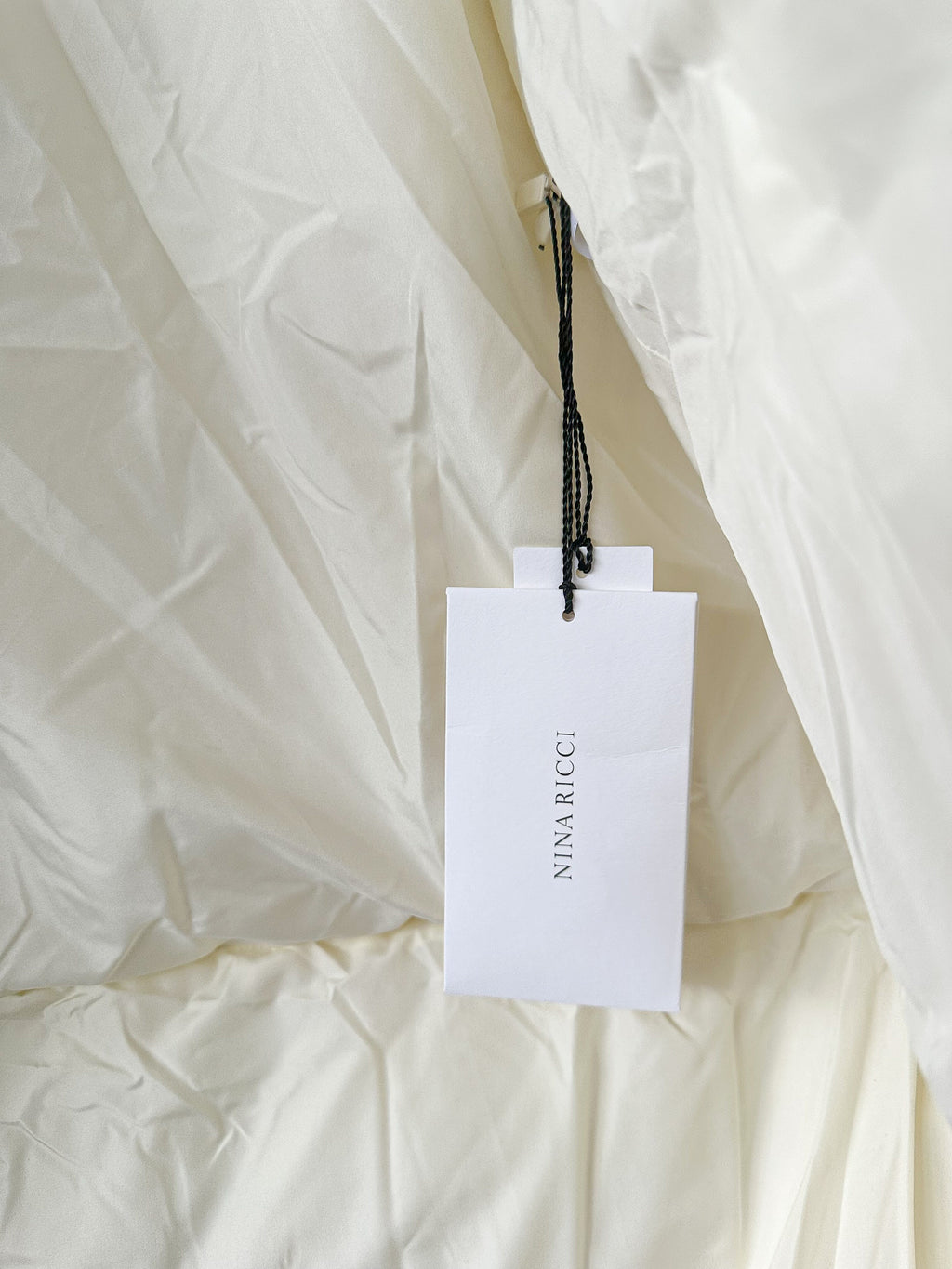 Nina Ricci White Duck Down Puffer Padded Logo Oversized Coat