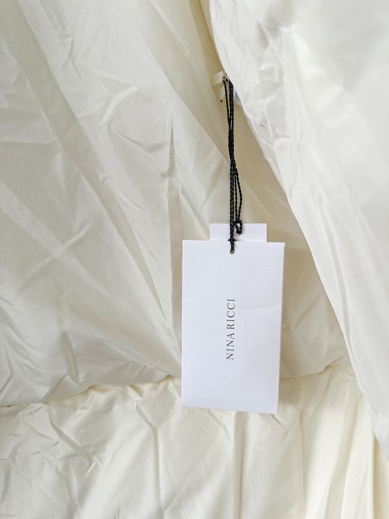 Nina Ricci White Duck Down Puffer Padded Logo Oversized Coat