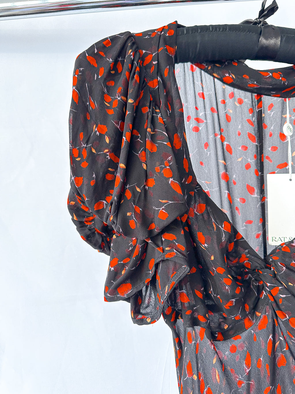 Rat and Boa Magnolia Red Floral Boho Maxi Dress