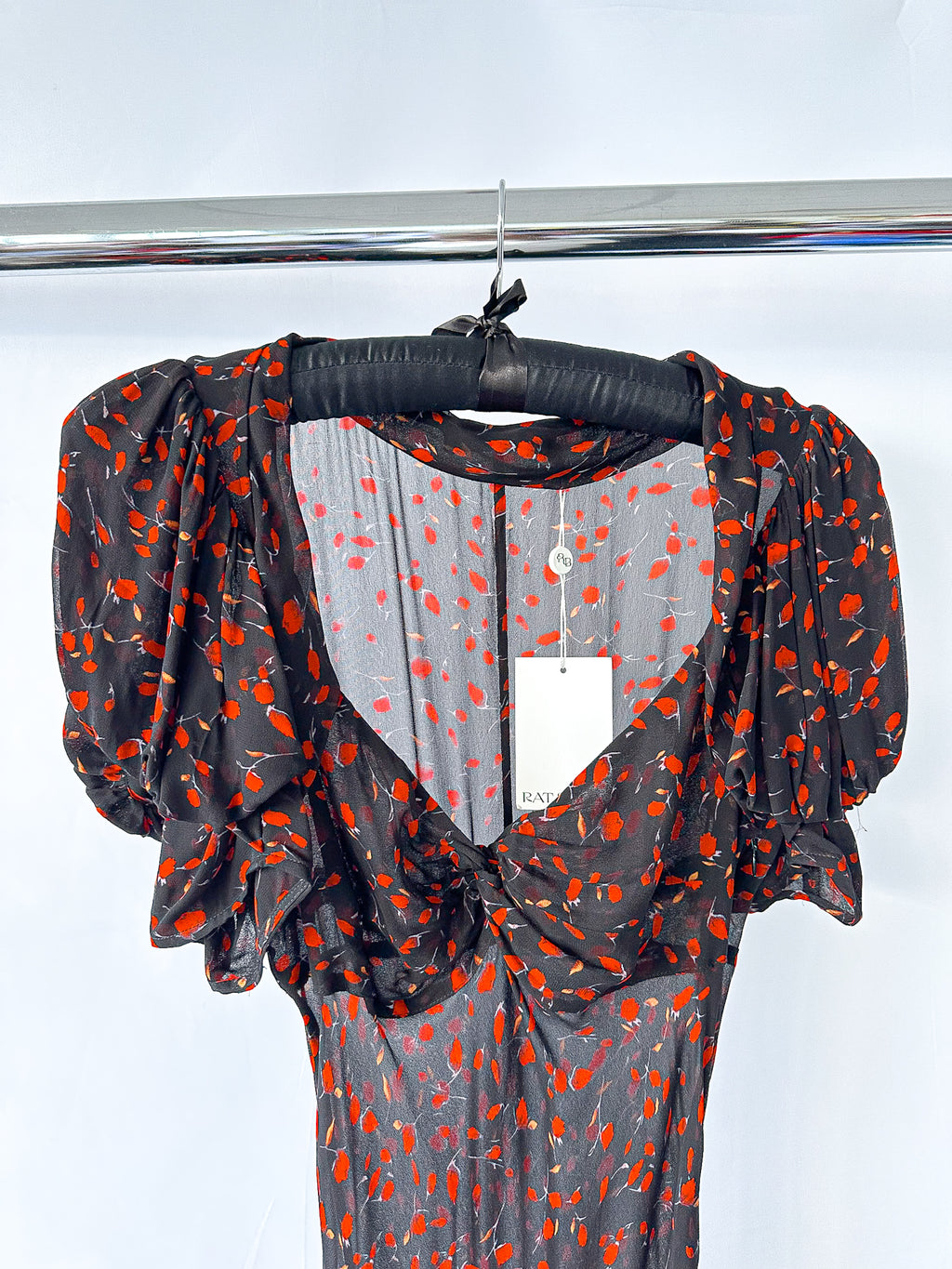 Rat and Boa Magnolia Red Floral Boho Maxi Dress