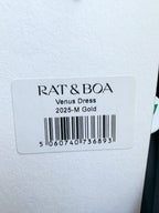 Rat And Boa Venus Liquid Gold Bias Cut Halterneck Maxi Slip Dress