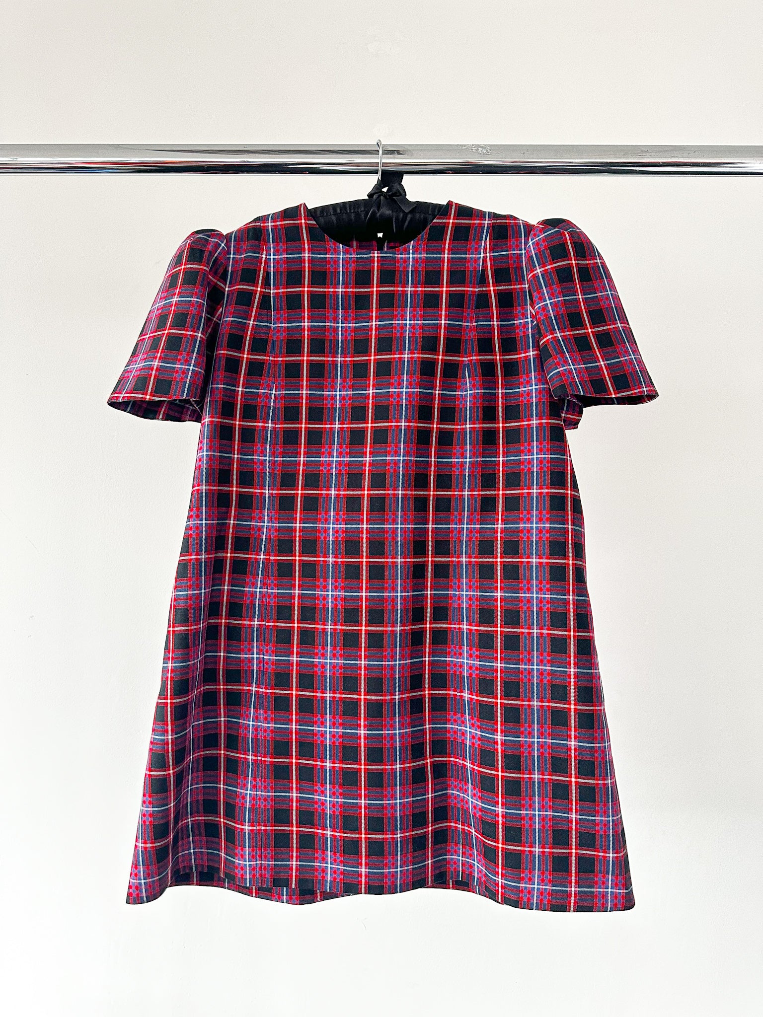The Vampire's Wife The Wilma Red Tartan Plaid Check Print Shift Dress