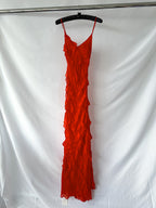 Rat and Boa Red Cecelia Silk Chiffon Maxi Dress