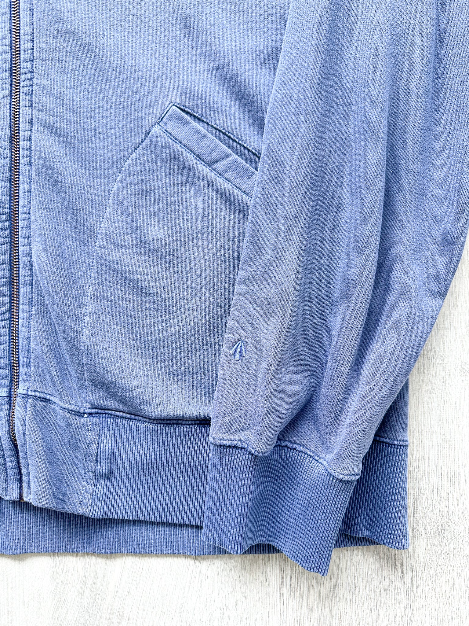 Nigel Cabourn Embroidered Broad Arrow Zip Hoody in Blue - House Of Huntington