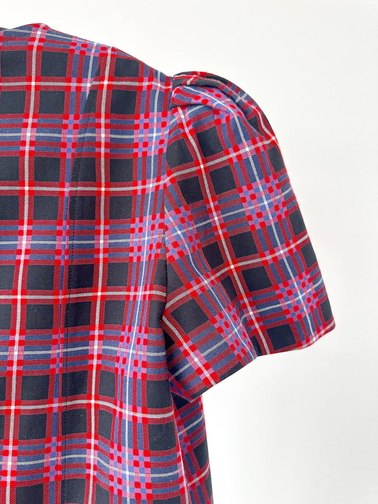 The Vampire's Wife The Wilma Red Tartan Plaid Check Print Shift Dress