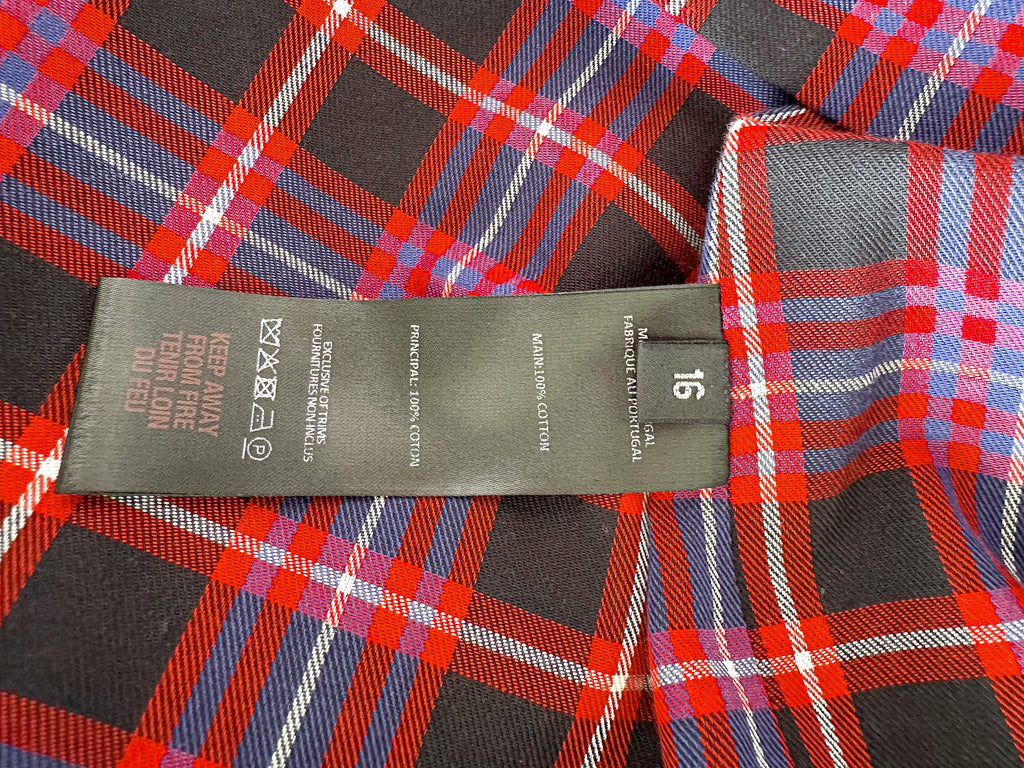 The Vampire's Wife The Wilma Red Tartan Plaid Check Print Shift Dress