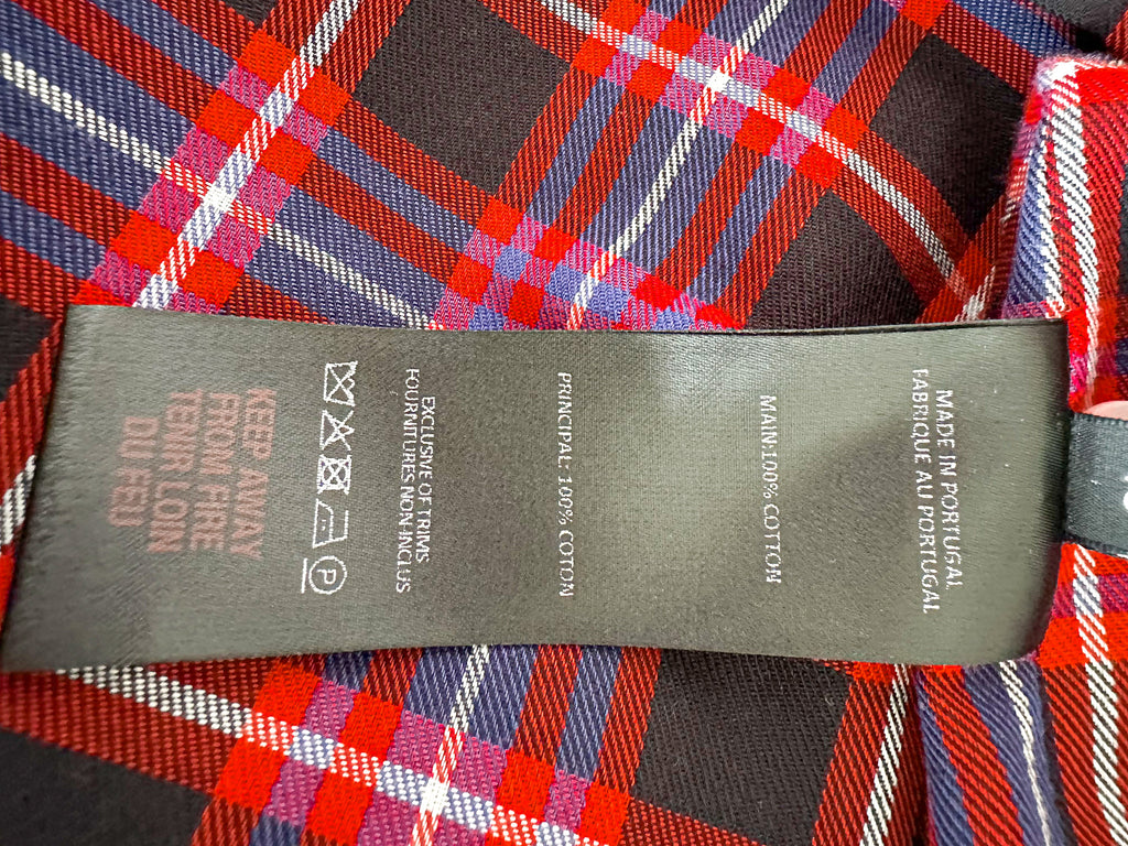 The Vampire's Wife The Wilma Red Tartan Plaid Check Print Shift Dress