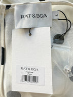 Rat and Boa Rodeo White Perla Polka Dot Plunge Neck Mini Dress