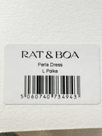 Rat and Boa Rodeo White Perla Polka Dot Plunge Neck Mini Dress