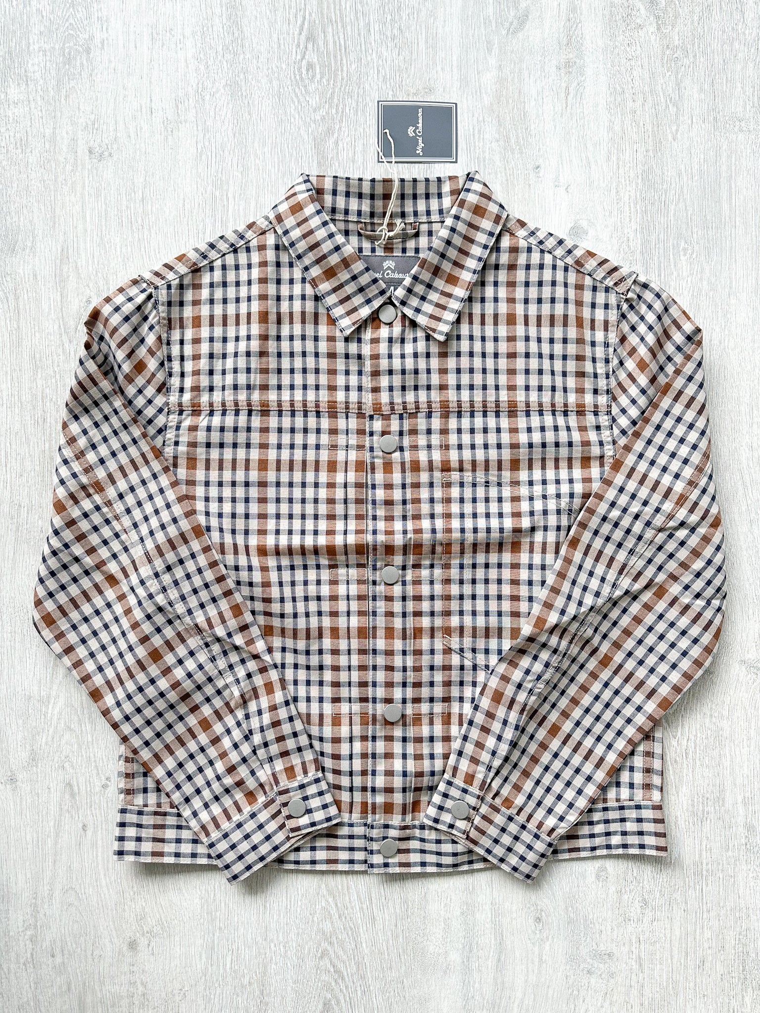 Nigel Cabourn Japanese S Type 1 Jacket Beige Checked - House Of Huntington