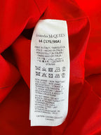 Robe courte évasée en taffetas rouge à col en cœur Alexander McQueen