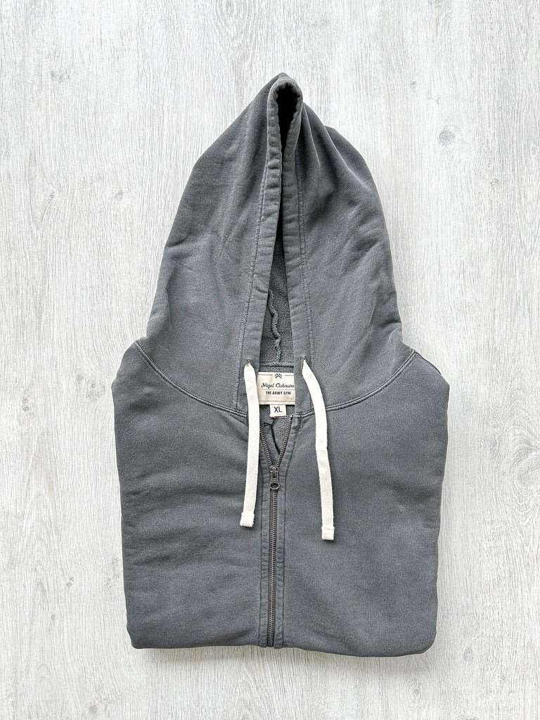 Nigel Cabourn Black Embroidered Arrow Zip Hoodie Jacket