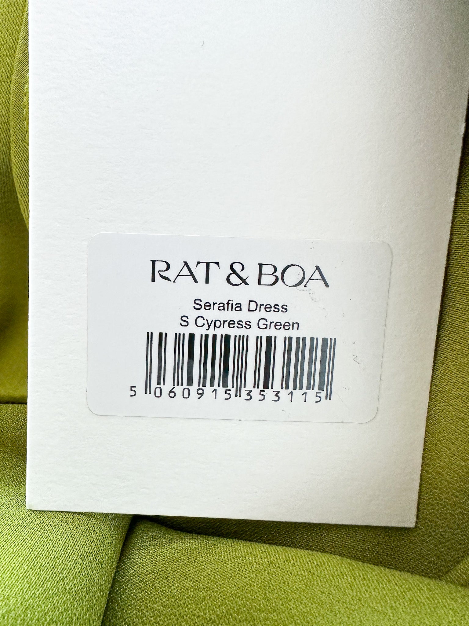 Rat and Boa Serafia Green Satin Cowl Neck One Shoulder Mini Dress