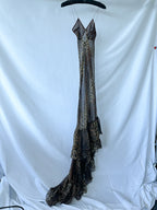Rat and Boa Amazonie Leopard Print Frilly Hem Maxi Dress