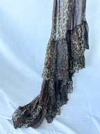 Rat and Boa Amazonie Leopard Print Frilly Hem Maxi Dress