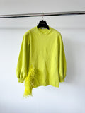 Valentino Garavani Lime Green Feather Trim Jumper