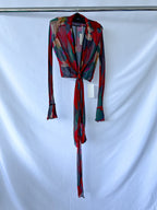 Rat and Boa Gemini Poppy Print Sheer Wrap Top