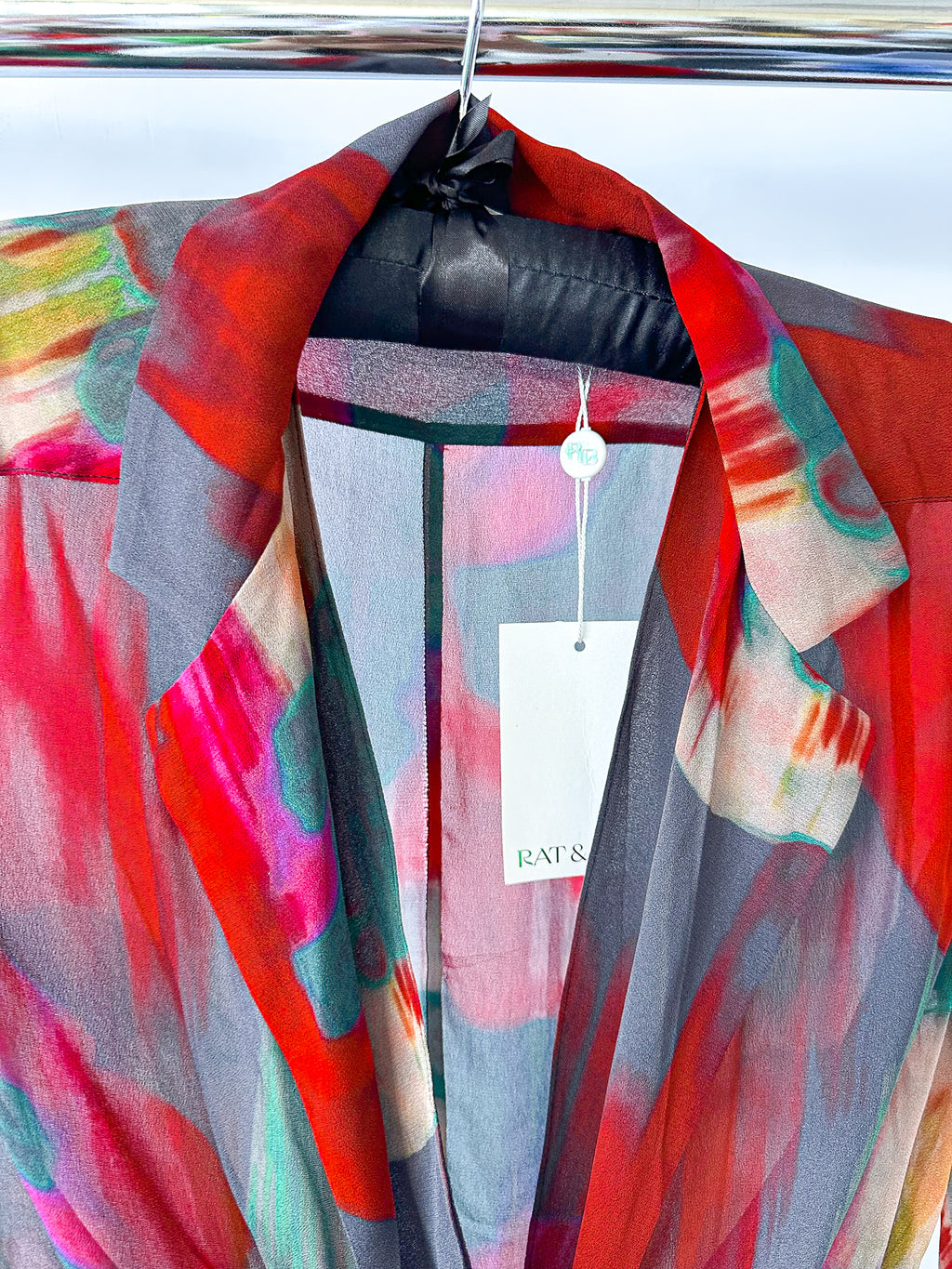 Rat and Boa Gemini Poppy Print Sheer Wrap Top