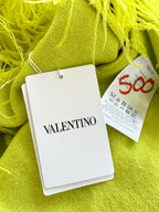 Valentino Garavani Lime Green Feather Trim Jumper