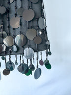 Rat and Boa Celina Black Sequinned Beaded Drip Disco Mini Skirt