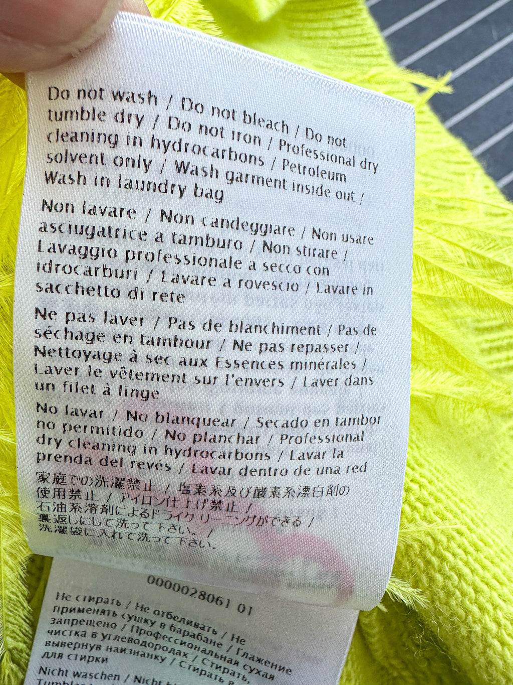 Valentino Garavani Lime Green Feather Trim Jumper