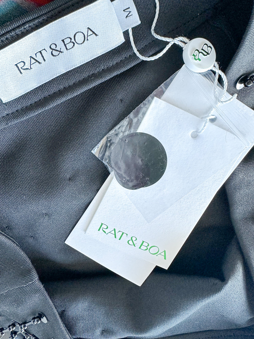 Rat and Boa Celina Black Sequinned Beaded Drip Disco Mini Skirt