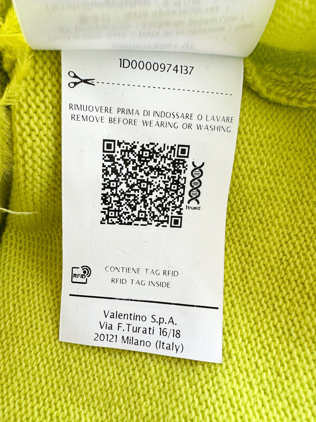 Valentino Garavani Lime Green Feather Trim Jumper