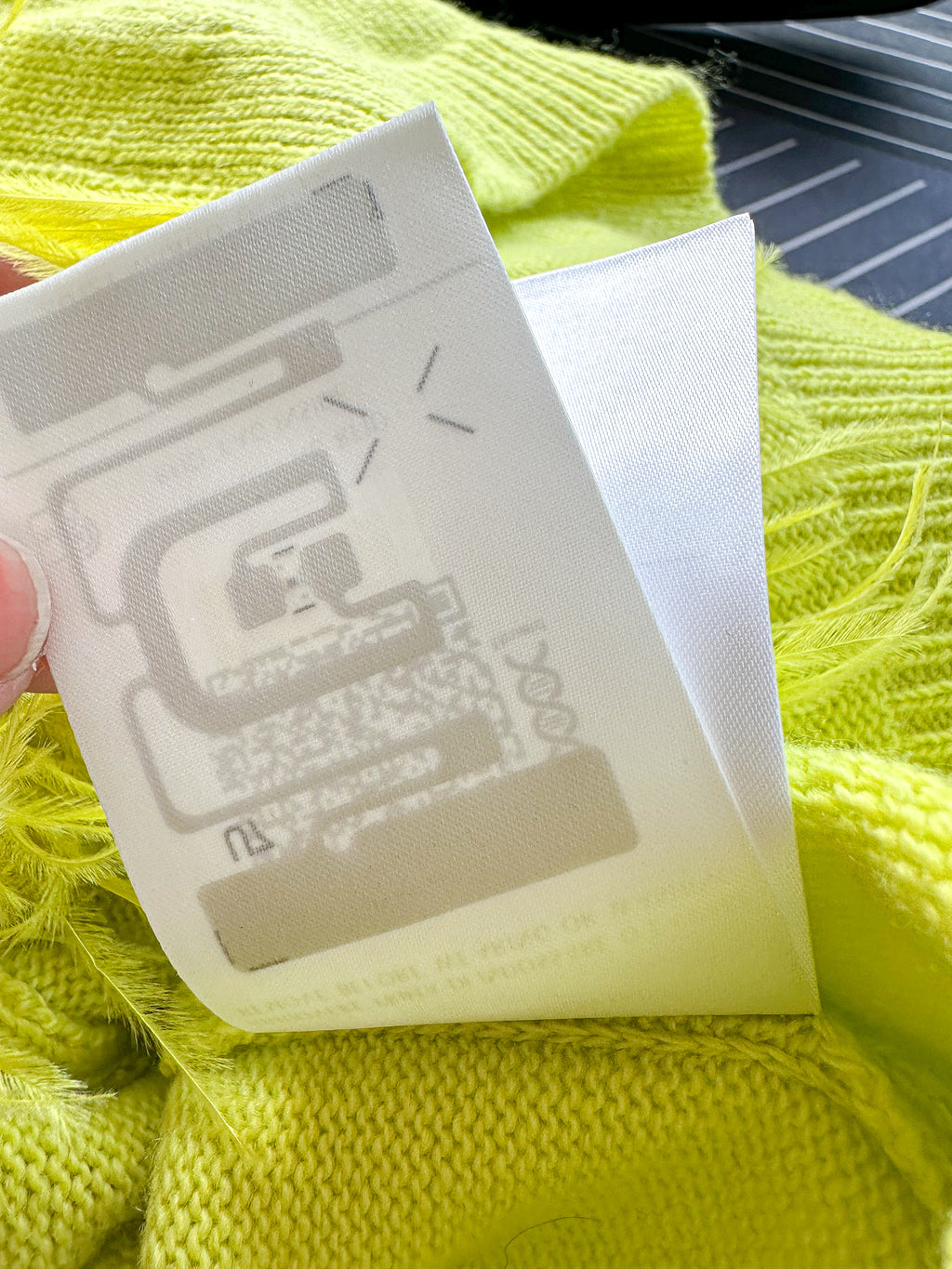 Valentino Garavani Lime Green Feather Trim Jumper