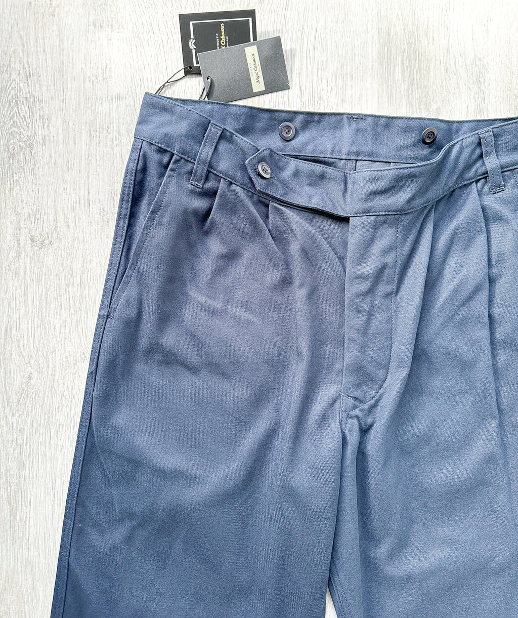 Nigel Cabourn Chino Navy Blue P-2 Slim Tapered Drill Pants Trousers - House Of Huntington