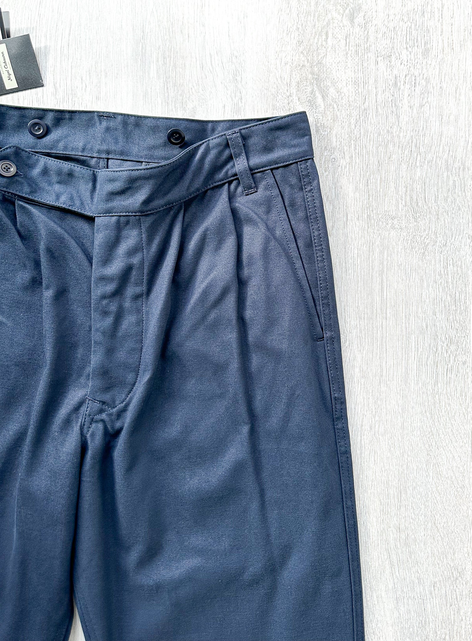 Nigel Cabourn Chino Navy Blue P-2 Slim Tapered Drill Pants Trousers - House Of Huntington