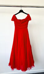 Giambattista Valli – Rotes Tüllkleid mit Herzausschnitt