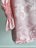 The Vampire's Wife Storm From The Shelter Pink Floral Satin Long Sleeve Dress - House Of Huntington