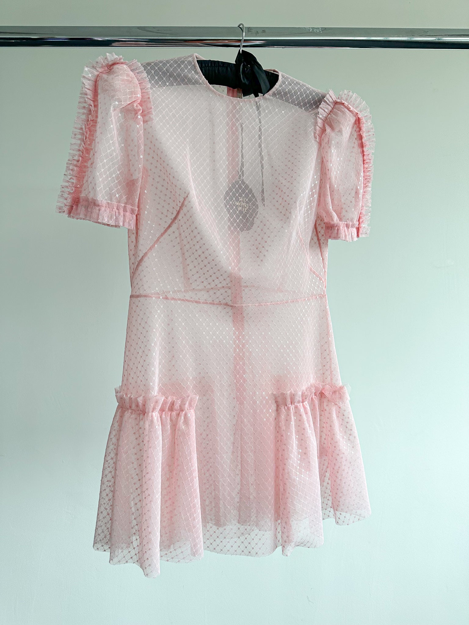 The Vampire's Wife The Fairy Goddess Pink Embellished Tulle Mini Dress - House Of Huntington