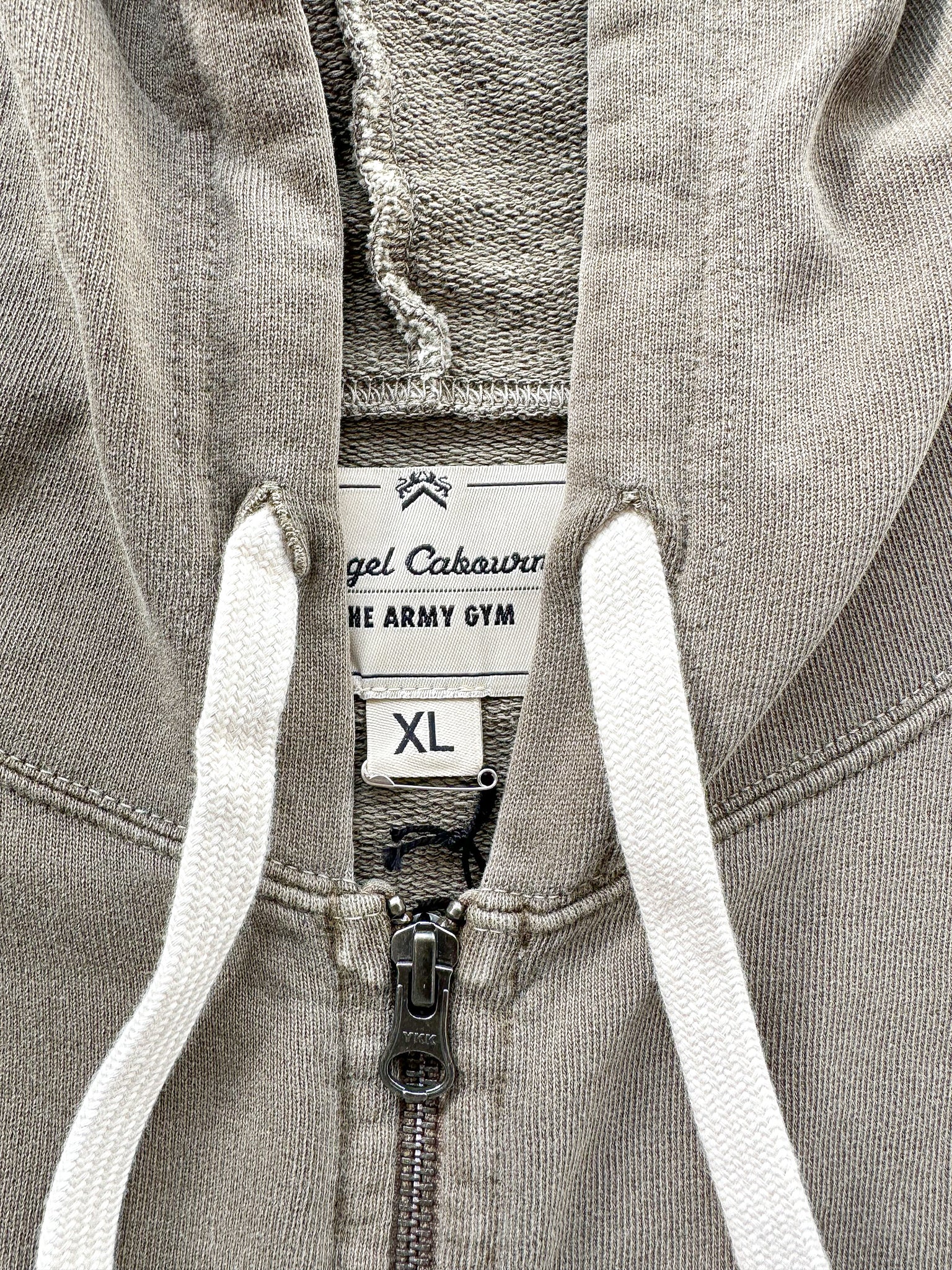 Nigel Cabourn USMC Green Embroidered Arrow Zip Hoodie Jacket - House Of Huntington