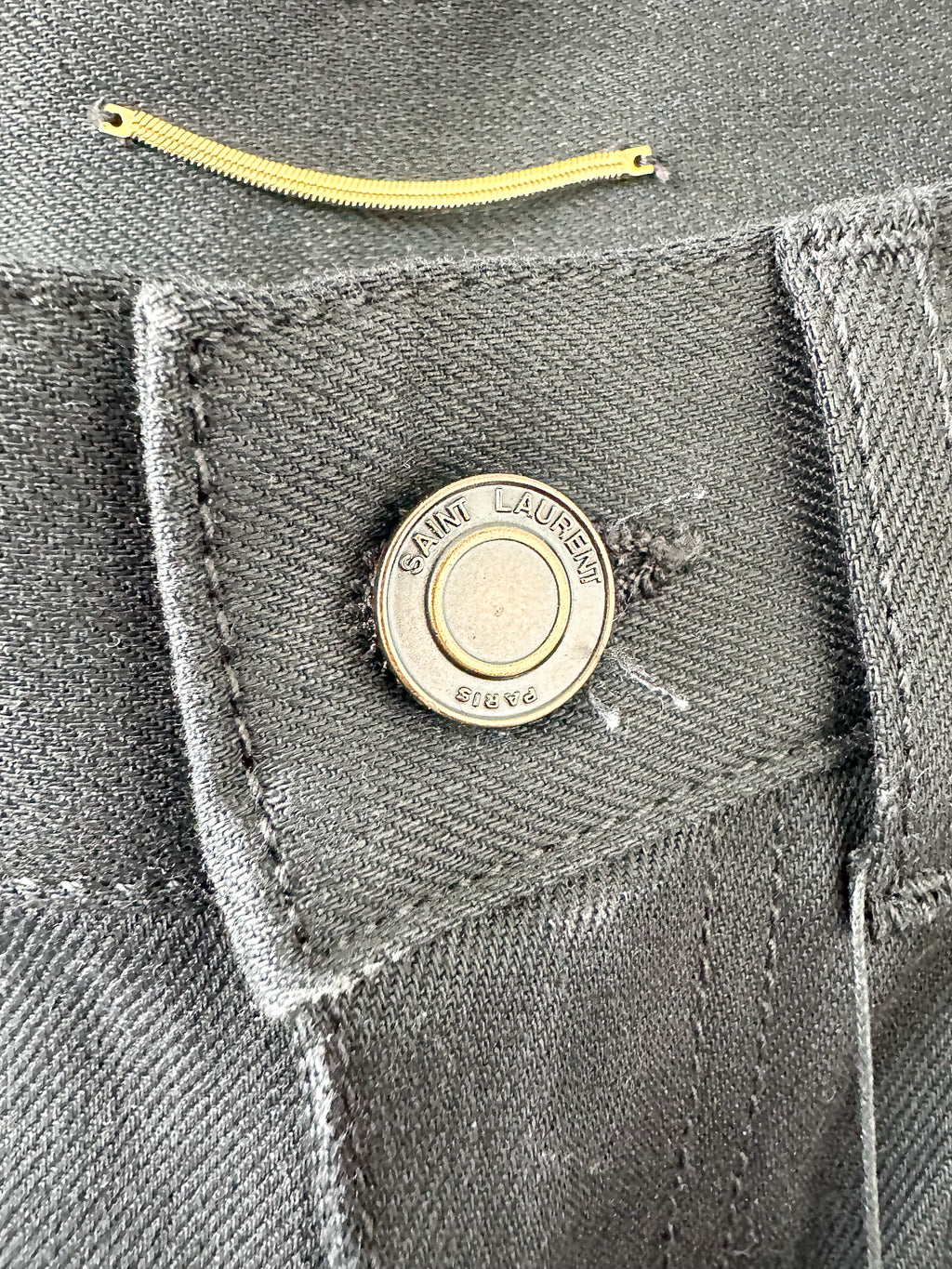 Saint Laurent Black Denim Cut Off Shorts